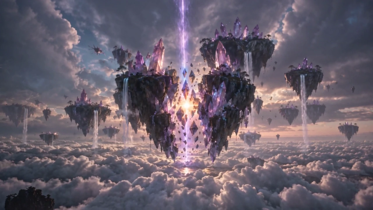 A floating fantasy citadel